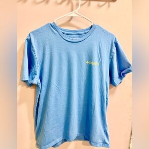 Columbia Sky Blue Tee with Yellow Logo
